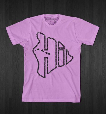 Big Island "HI" Shirt - Pink-X-Large
